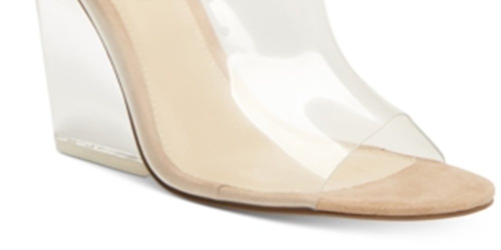 Sandálias femininas Steve Madden Evolve Open Toe Slide Wedge Marrom Tamanho 8,5 M