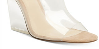 Sandálias femininas Steve Madden Evolve Open Toe Slide Wedge Marrom Tamanho 8,5 M