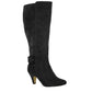 Botas sociais femininas Bella Vita Troy II Wide Calf Tall, pretas, tamanho 6 W