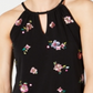 INC International Concepts Top Halter Feminino com Bainha Bolha Embelezada, Preto, Tamanho Pequeno G