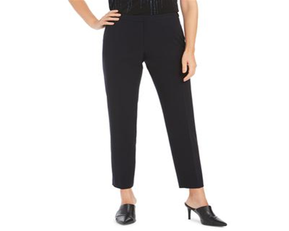 Calça social Calvin Klein Highline Slim Straight Leg Feminina Azul Tamanho 12