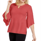 Blusa feminina com manga flare e detalhes embelezados, tamanho P, da coleção JM