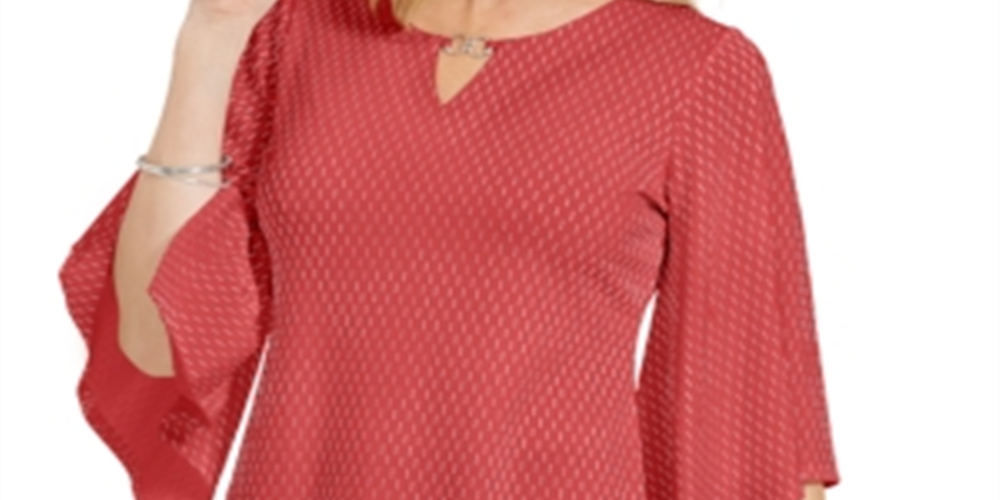 Blusa feminina com manga flare e detalhes embelezados, tamanho P, da coleção JM