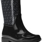 Botas de chuva femininas Michael Kors Sutter com logotipo no tornozelo, pretas, tamanho 6 M