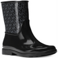 Botas de chuva femininas Michael Kors Sutter com logotipo no tornozelo, pretas, tamanho 6 M