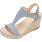 Kenneth Cole Reaction Feminino Card Solid T-Strap Espadrille Salto Alto Azul Tamanho 11 M