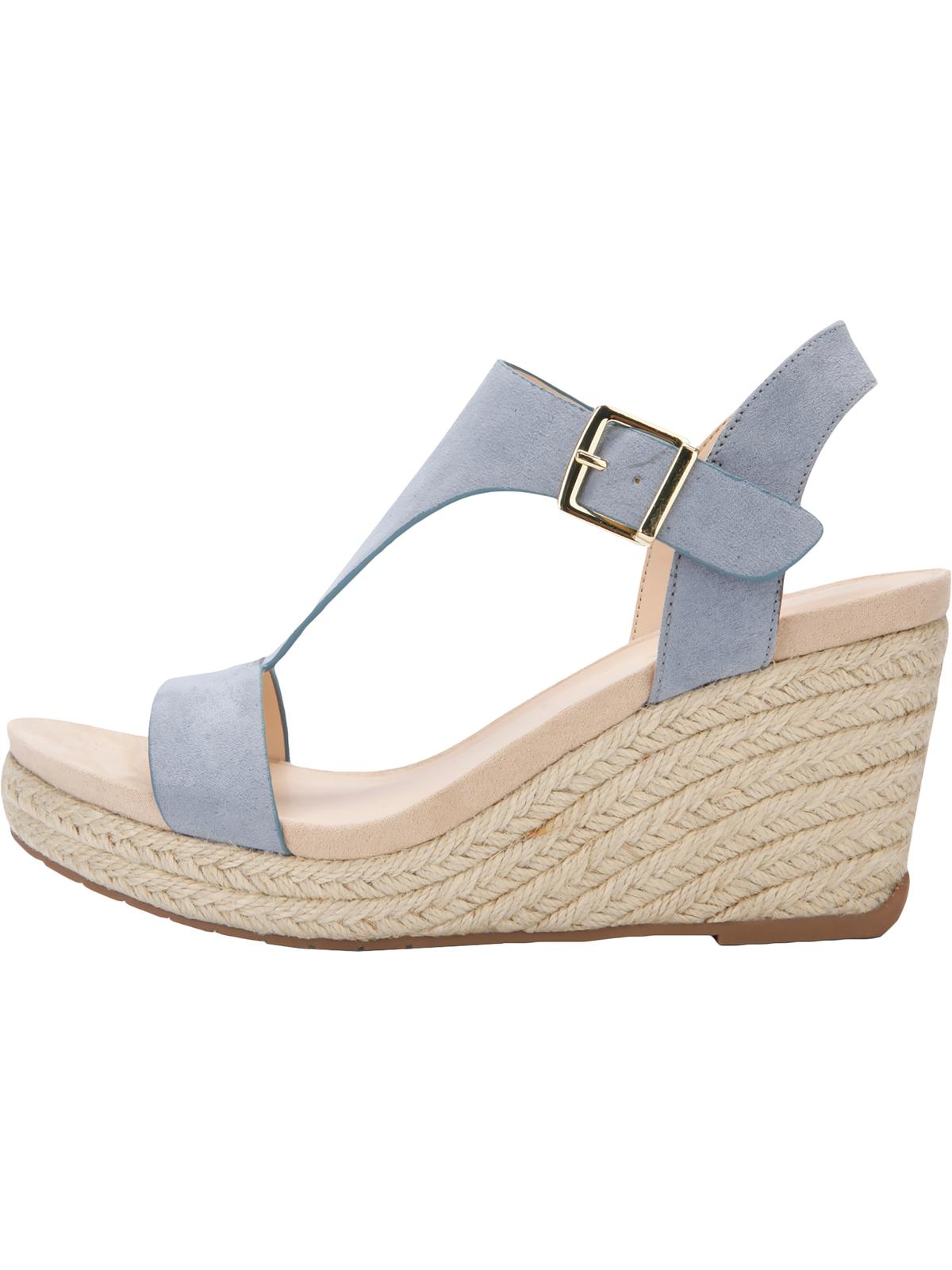 Kenneth Cole Reaction Feminino Card Solid T-Strap Espadrille Salto Alto Azul Tamanho 11 M