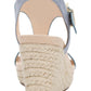 Kenneth Cole Reaction Feminino Card Solid T-Strap Espadrille Salto Alto Azul Tamanho 11 M