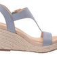 Kenneth Cole Reaction Feminino Card Solid T-Strap Espadrille Salto Alto Azul Tamanho 11 M
