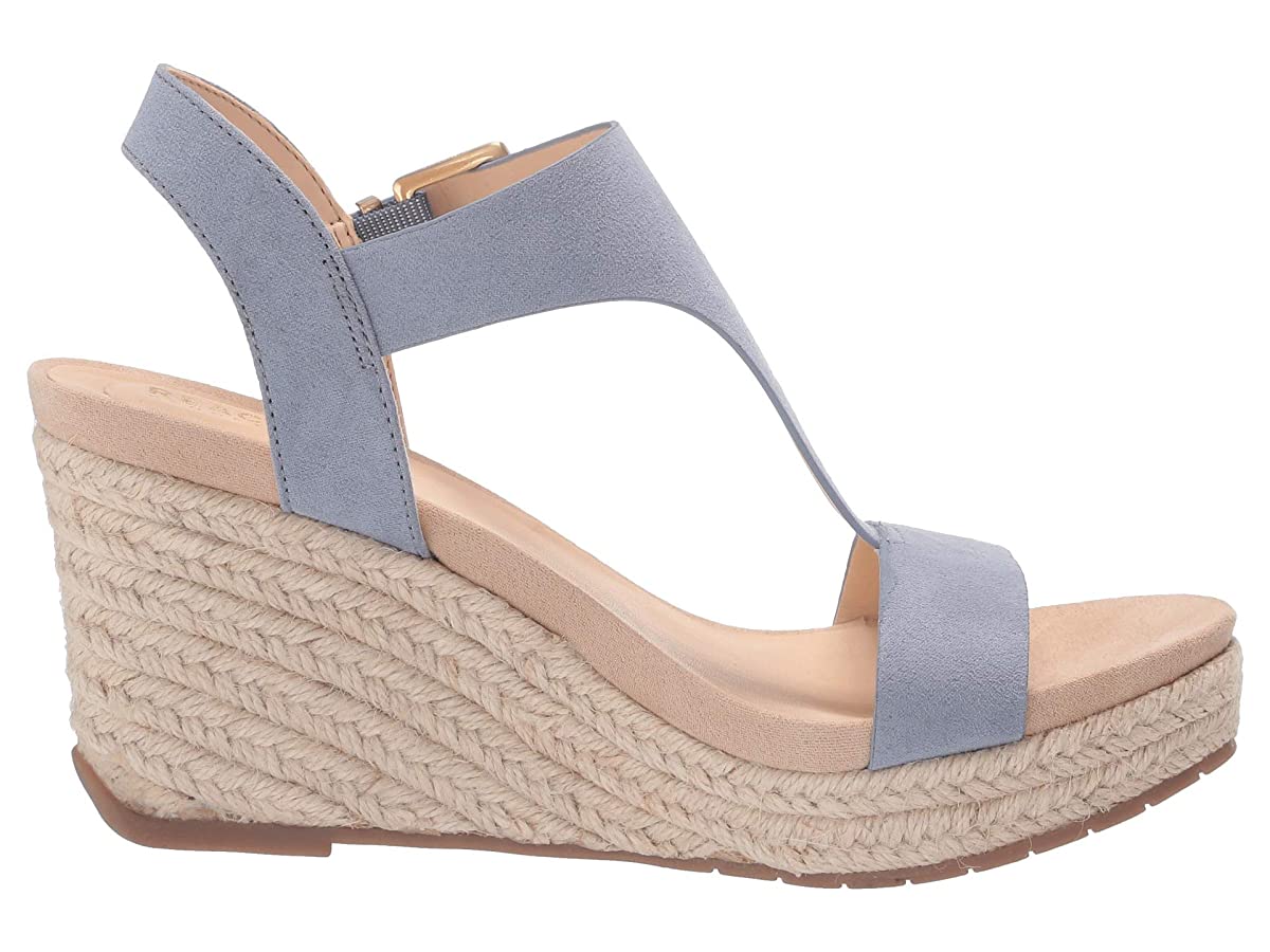 Kenneth Cole Reaction Feminino Card Solid T-Strap Espadrille Salto Alto Azul Tamanho 11 M