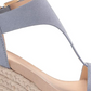 Kenneth Cole Reaction Feminino Card Solid T-Strap Espadrille Salto Alto Azul Tamanho 11 M