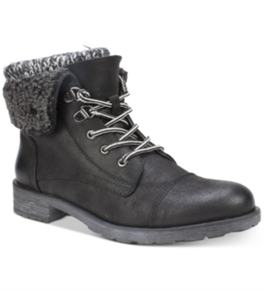 Suéter plataforma feminino White Mountain, gola de malha, punho felpudo, acolchoado, confortável, Sandro, bico redondo, salto bloco, botas de amarrar, cinza, tamanho 6,5 M