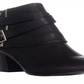 Botas femininas Thalia Sodi Tully de couro sintético com salto bloco, pretas, tamanho 5 M