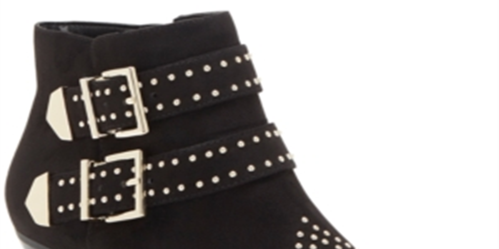 Botas femininas da INC International Concepts, bico redondo, tecido Iliana, pretas, tamanho 9,5