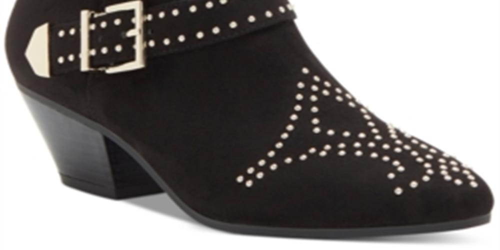 Botas femininas da INC International Concepts, bico redondo, tecido Iliana, pretas, tamanho 9,5