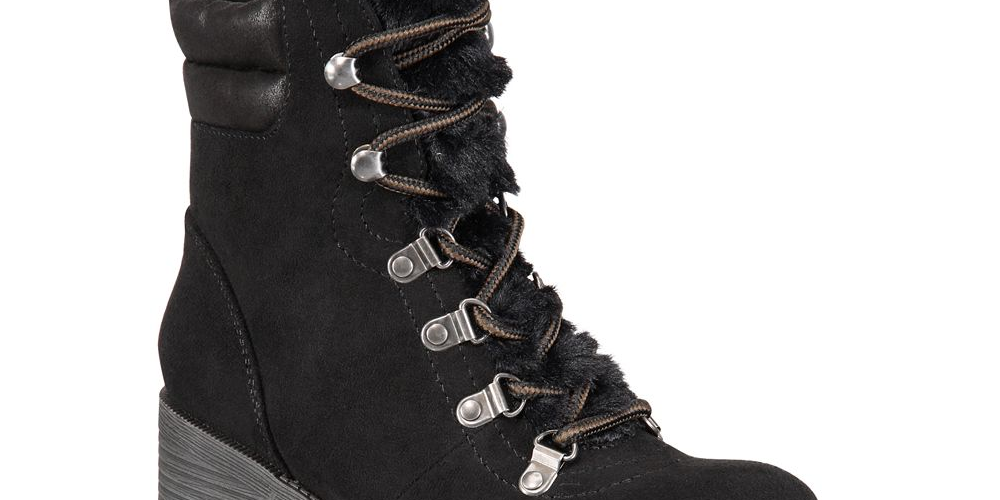 Botas femininas Rock &amp; Candy Saydie Fabric com bico fechado e cano curto, tamanho 8 M, pretas