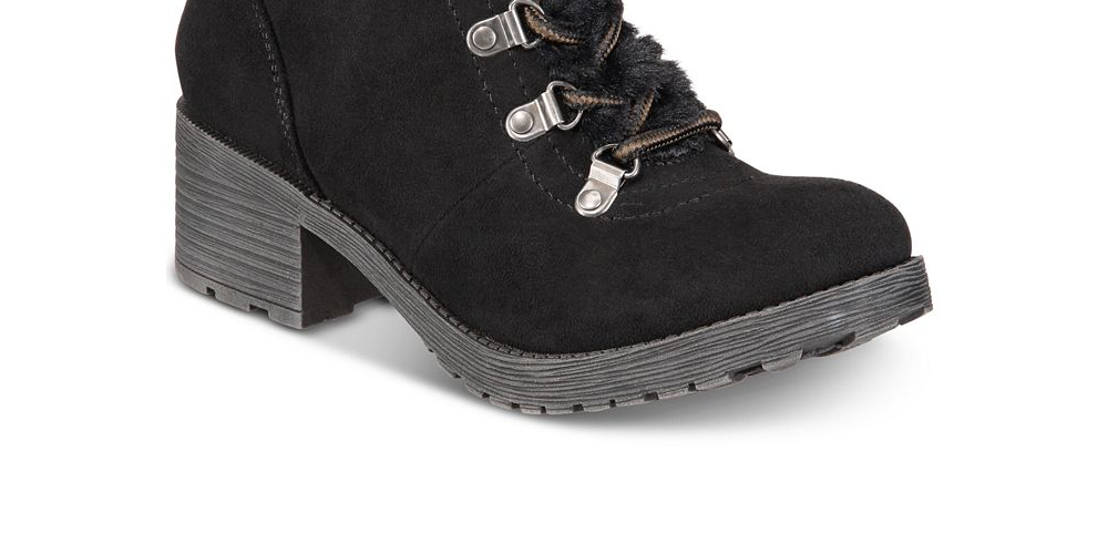 Botas femininas Rock &amp; Candy Saydie Fabric com bico fechado e cano curto, tamanho 8 M, pretas