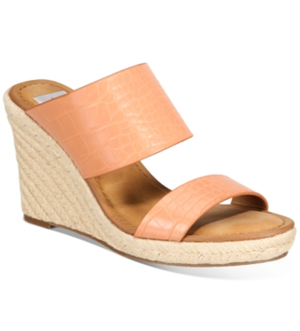 Dolce Vita Salto Anabela Crocodilo Lotty Feminino Coral Tamanho 9,5 M