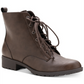 Botas femininas American Rag com zíper acolchoado e detalhe Franie, bico redondo, salto bloco, amarrar, marrom, tamanho 9 M