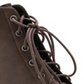Botas femininas American Rag com zíper acolchoado e detalhe Franie, bico redondo, salto bloco, amarrar, marrom, tamanho 9 M