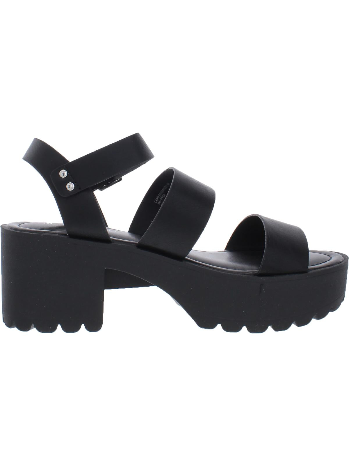 Sandália plataforma feminina Madden Girl Carterr preta tamanho 9 M