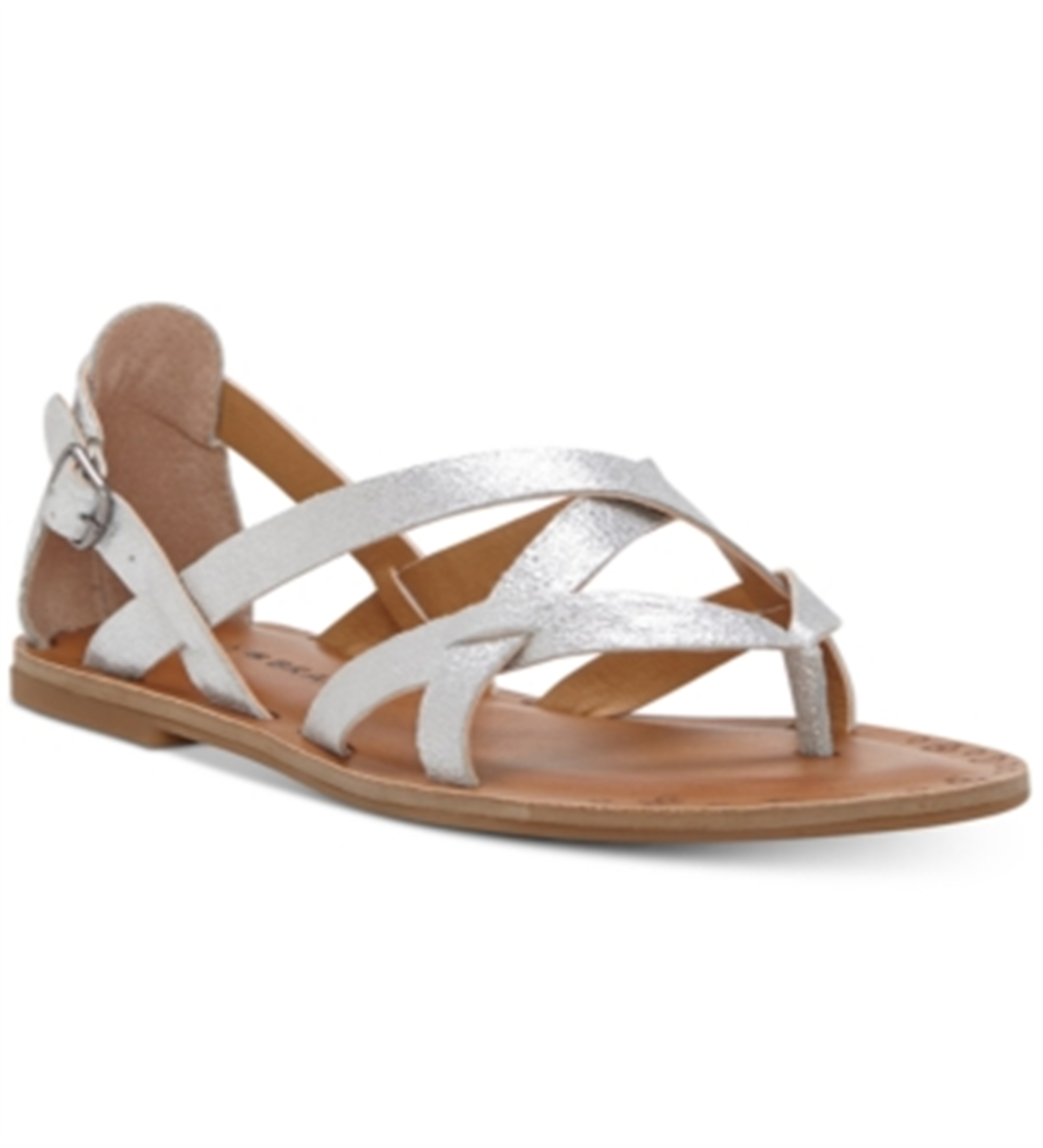 Lucky Brand Ainsley Couro Biqueira Dividida Casual Lavado Cinza Tamanho 9,5 Feminino