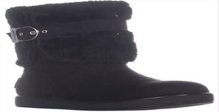 Botas femininas Guss Aussie com bico fechado e cano curto para clima frio, pretas, tamanho 6 M