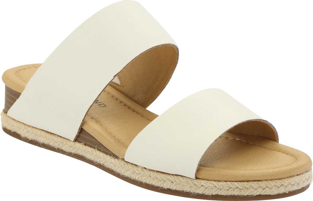 Sandália feminina de couro com tira dupla e salto alto, alpargata, tamanho 8 M, da Lucky Brand