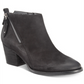 Botas femininas Aqua College estilo ocidental com zíper acolchoado e salto bloco, bico amendoado, pretas, tamanho 9,5 M