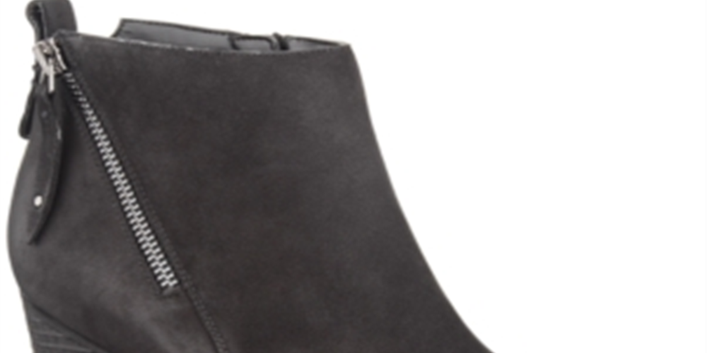 Botas femininas Aqua College estilo ocidental com zíper acolchoado e salto bloco, bico amendoado, pretas, tamanho 9,5 M