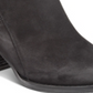 Botas femininas Aqua College estilo ocidental com zíper acolchoado e salto bloco, bico amendoado, pretas, tamanho 9,5 M
