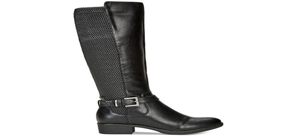 Botas femininas estilo &amp; co Luciaa com bico amendoado e cano alto, pretas, tamanho 5,5 M