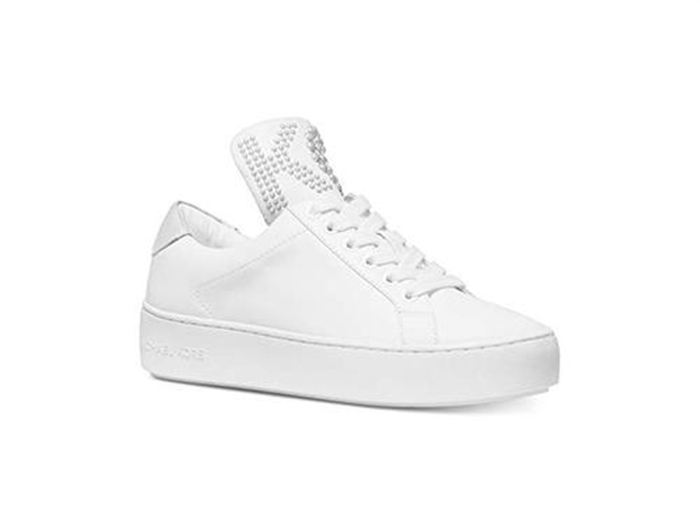 Michael Kors Mindy Couro Feminino Cano Baixo Renda Branco Óptico Tamanho 6,5