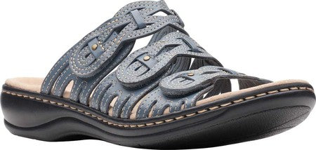 Sandálias femininas Clarks Leisa Faye Slide, cinza, tamanho 9 M