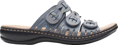 Sandálias femininas Clarks Leisa Faye Slide, cinza, tamanho 9 M