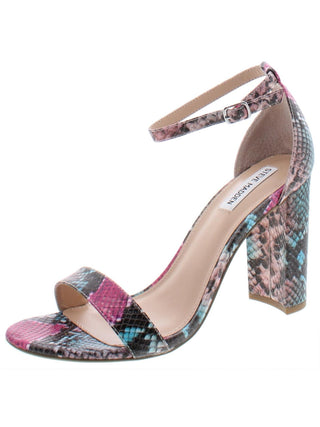 Sandálias sociais femininas Steve Madden Carrson rosa multicoloridas tamanho 9,5