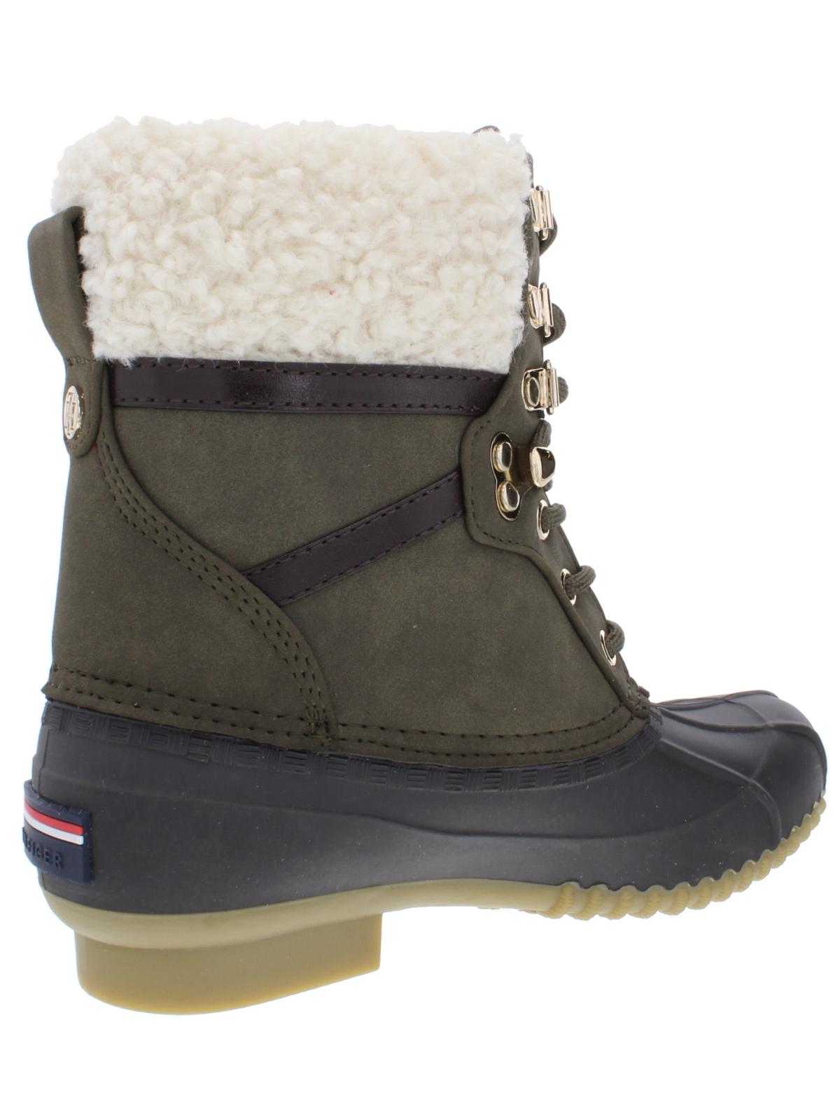 Tommy Hilfiger Rian Botas de Chuva Femininas de Couro Sintético até o Cano Alto Verde Escuro Tamanho 7 M