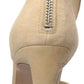 Kenneth Cole New York Brooke T Strap Camurça Peep Toe Feminino Casual Marrom Tamanho 9,5M