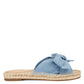 Sandálias de salto alto Nine West Blanche Knotted Slide para mulheres, tamanho 7,5M, azul
