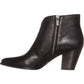Botas femininas de couro Frye com bico fino e cano curto, tamanho 7,5, pretas