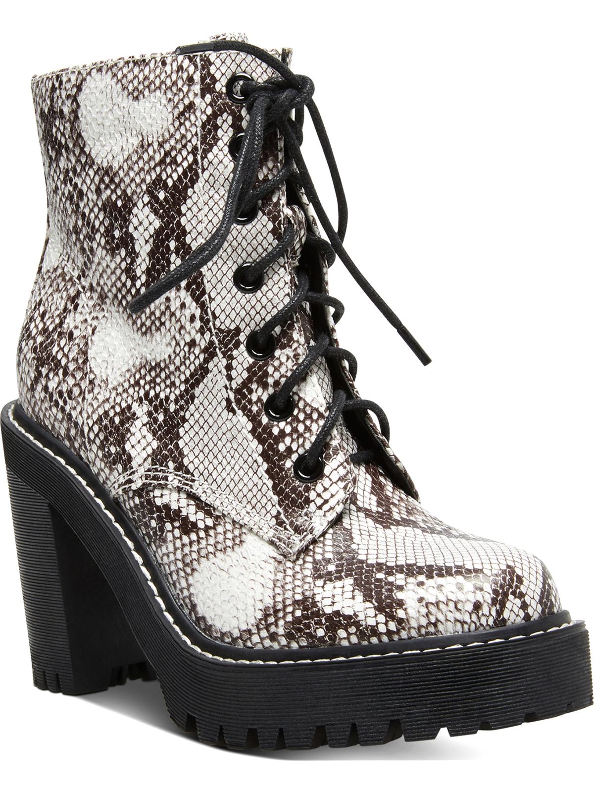 Botas sociais femininas Madden Girl Archiee com estampa de cobra, marrom, tamanho 7 M