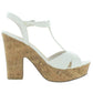 Sandálias femininas Sun + Stone Jamie Platform com salto aberto, tamanho 9 M, brancas