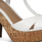 Sandálias femininas Sun + Stone Jamie Platform com salto aberto, tamanho 9 M, brancas