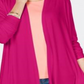 Karen Scott Cardigan Feminino Drapeado Frente Aberta Roxo Tamanho Grande