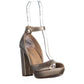 American Rag Salto Peep Toe Feminino com Tira no Tornozelo Amarelo Tamanho 7,5 M