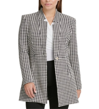 Jaqueta DKNY Feminina com Estampa Pied-de-poule Cinza Tamanho 12