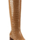 Botas de cano alto femininas Marc Fisher Revely Leather, bico quadrado, marrom, tamanho 7,5 M