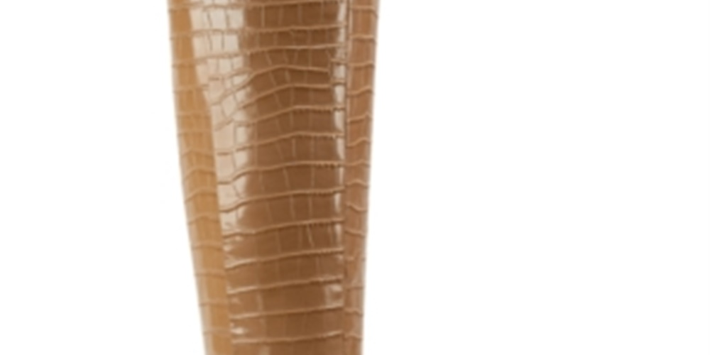 Botas de cano alto femininas Marc Fisher Revely Leather, bico quadrado, marrom, tamanho 7,5 M