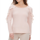 Blusa Calvin Klein Feminina Chiffon com Babados Rosa Tamanho Grande