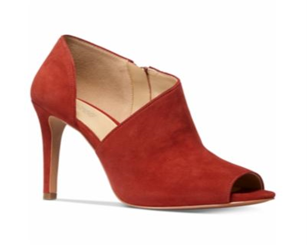 Michael Kors Elodie Peep Toe Shooties Feminino Rust Tamanho 8,5